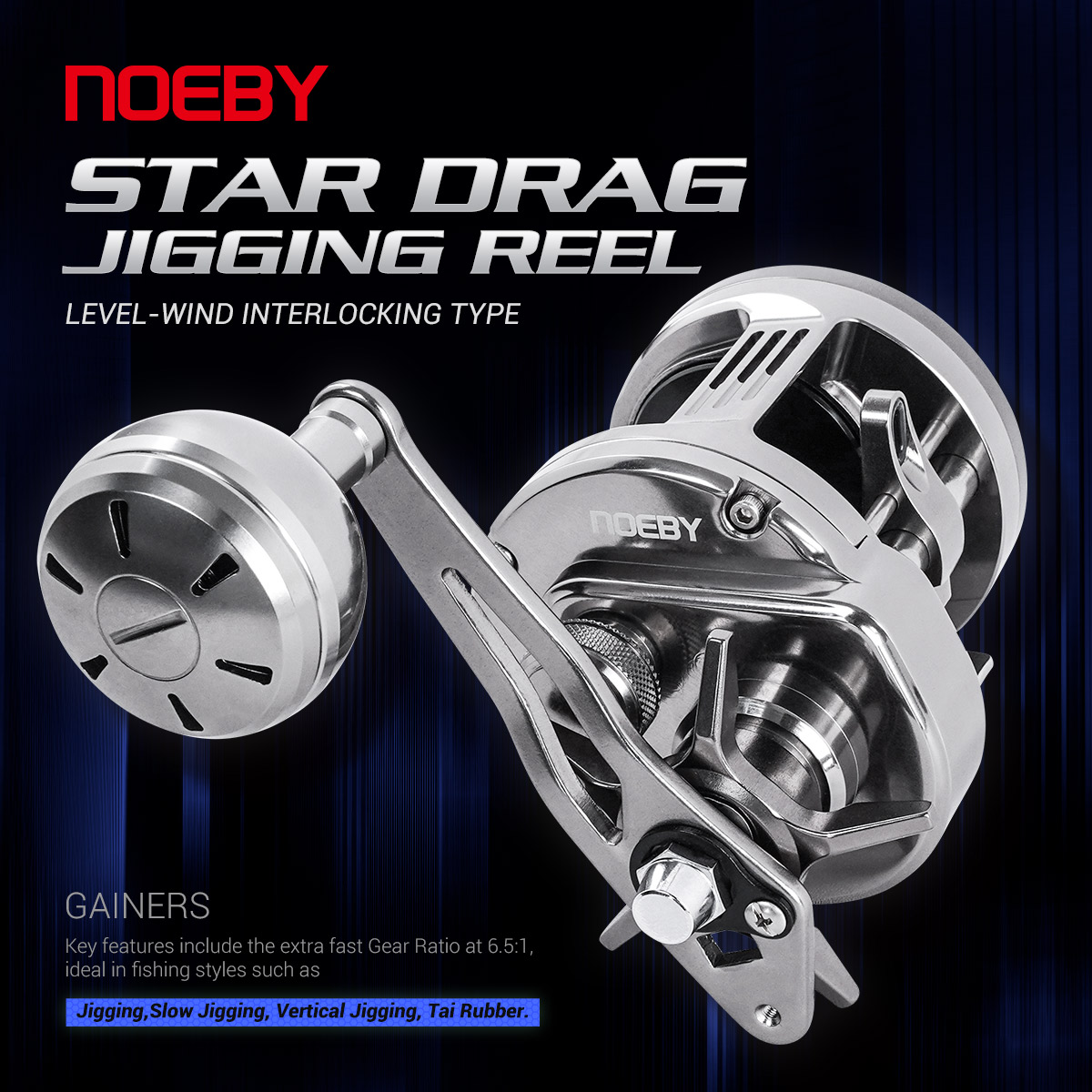Spincast Reel - Noeby-Light Metal Jigging Reel, 12kg Max