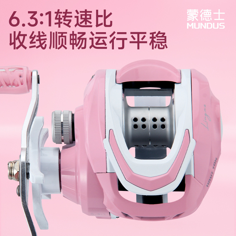 Pink 6.3:1 Gear Ratio 3+1 Ball - Ice Fishing Reel ulasan dan harga